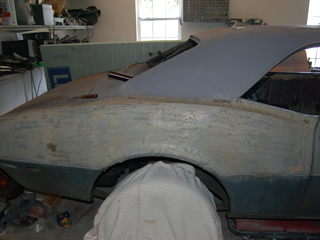 Right rear quarter panel - Second stripping