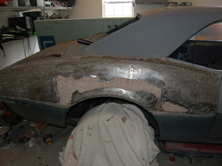 Right rear quarter panel - Eighth stripping