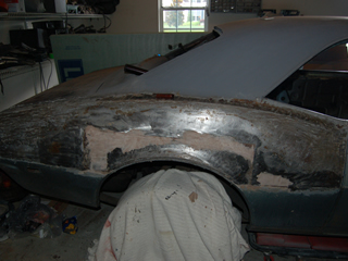 Right rear quarter panel - Ninth stripping